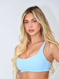 Evoke Crop Top - Sky Blue