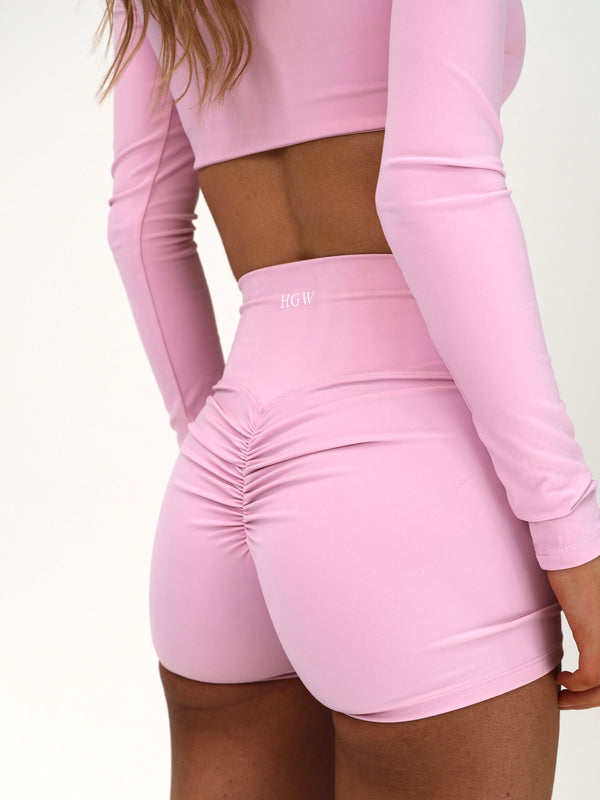 Evoke Scrunch Shorts - Soft Pink