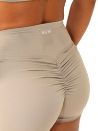 Evoke Scrunch Shorts - Taupe