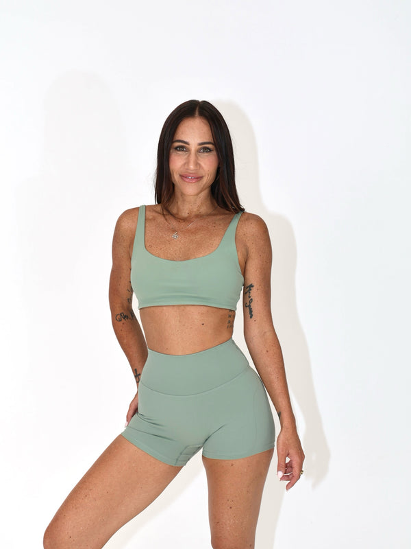 Evoke Scrunch Shorts - Sage Green