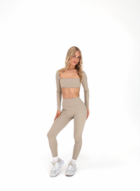 Evoke Scrunch Leggings - Taupe